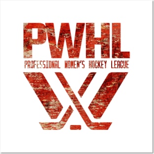 Distressed Grunge red PWHL logo Posters and Art